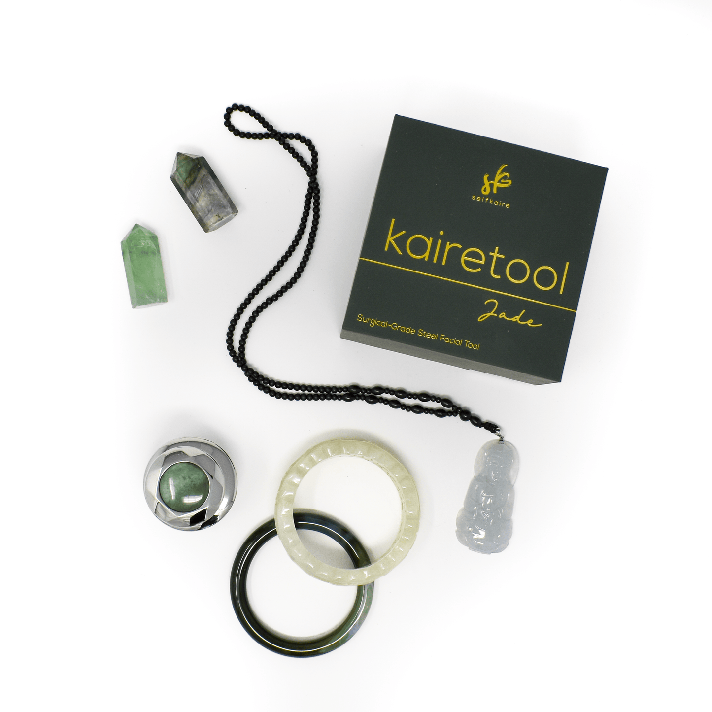 Selfkaire Kairetool Crystal - Jade facial massager facial roller skincare beauty tools best face rollers online skin care devices gua sha jade roller foam roller handheld massage massage stainless ice anti aging beauty dry brush detox depuff migraines portable pores pain relief nurse jamie refa facial cupping cupping collagen muscle facial skincare stainless steel deep tissue fascia fasciablaster circulation lymphatic drainage acupressure natural non invasive contour sculpt